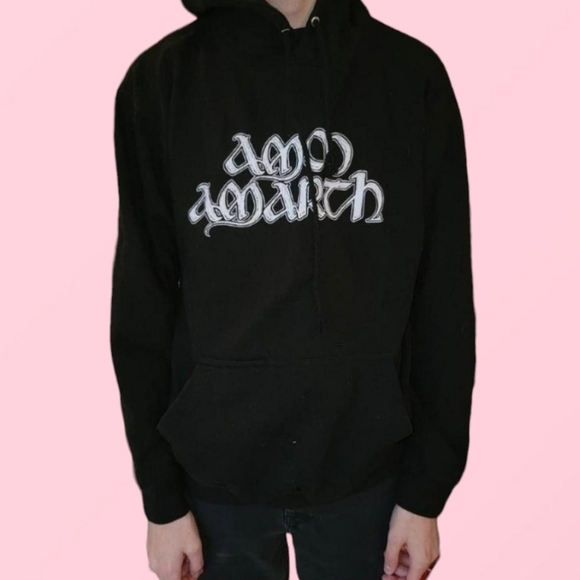 Official Amon Amarth Heavy Metal Grey Skull Viking Double-Sided Hoodie (L) - Picture 3 of 4